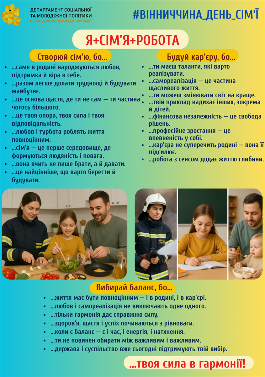 Я, сім'я, робота - інформаційні матеріали